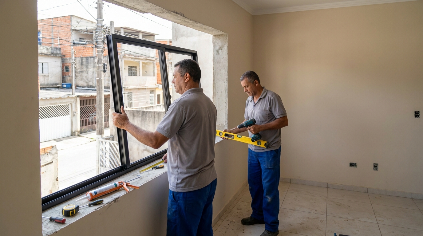 Esquadria de alumínio com vista para rua em Feira de Santana-BA